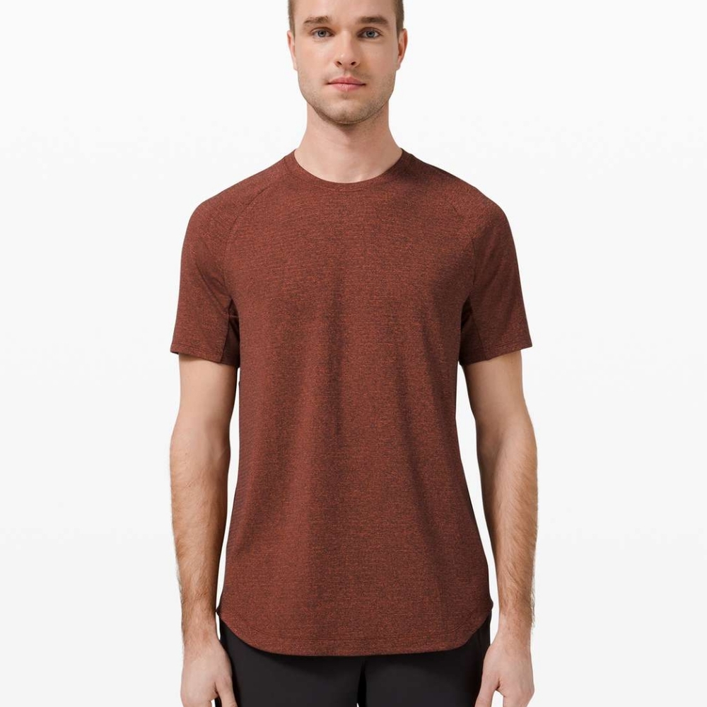 Lululemon Drysense SS. Size L. Canyon Orange/Black.